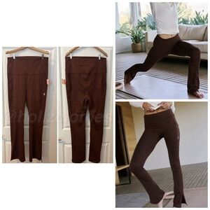 Free People Zen Again Flare Leggings Heather Espresso XL